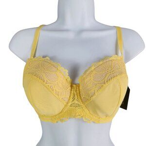 Fredericks Of Hollywood Yellow Lace Underwire Bra 32F Karoline